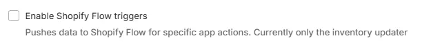 Enable Shopify Flow triggers setting